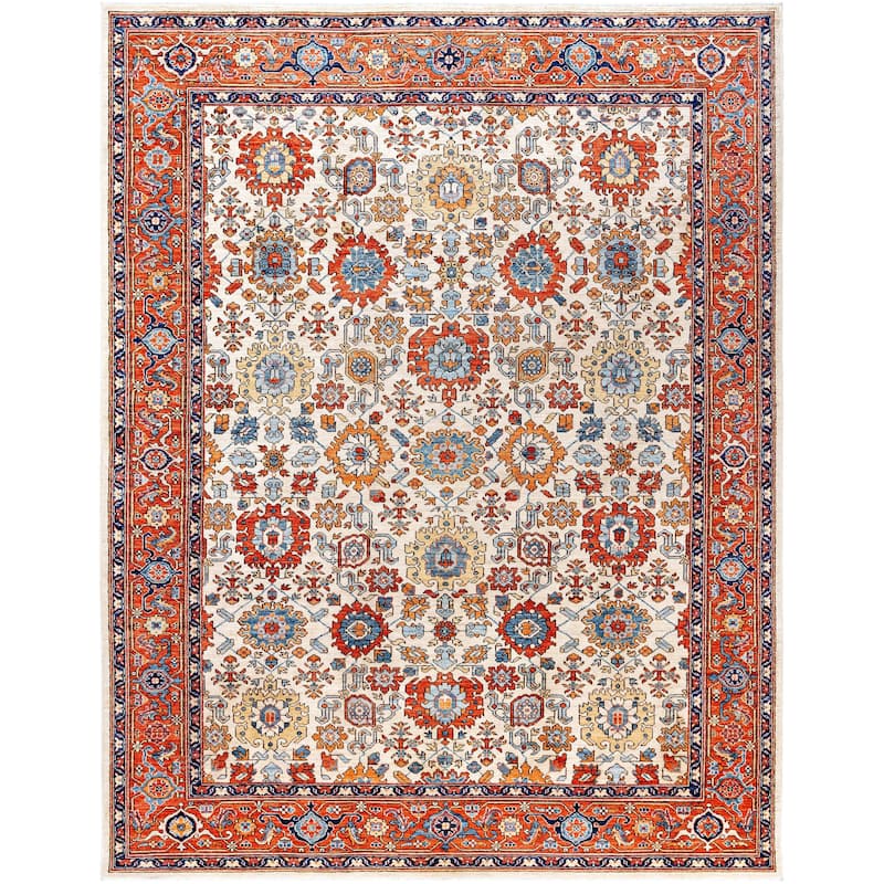 Serapi One-of-a-Kind Hand-Knotted Area Rug - Ivory - 8' 0" x 10' 1"