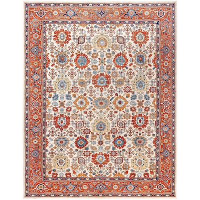 Serapi One-of-a-Kind Hand-Knotted Area Rug - Ivory - 8' 0" x 10' 1"