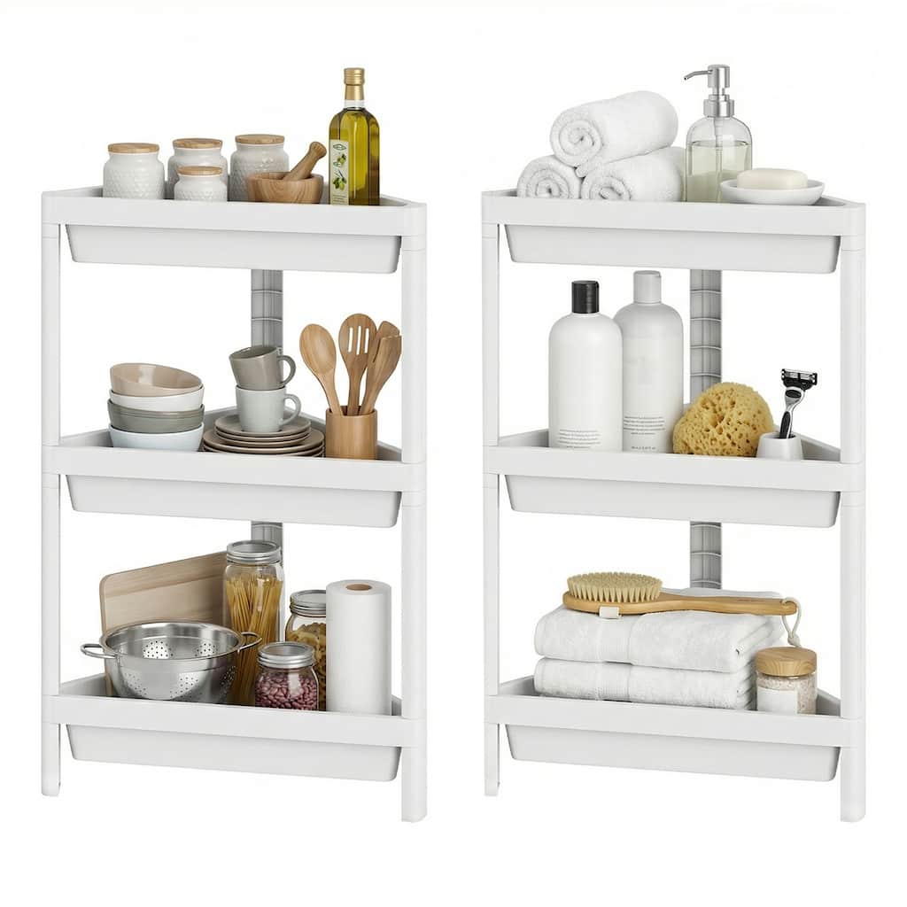 Gymax 2-Pack 3-Tier Shelf w/Detachable Design & Drainage Holes