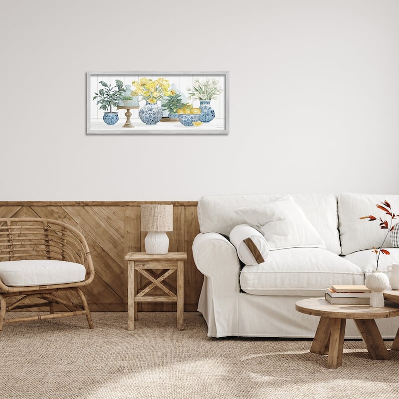Stupell Yellow Tulips Lemon Fruits Traditional Country Plant Framed Wall Art