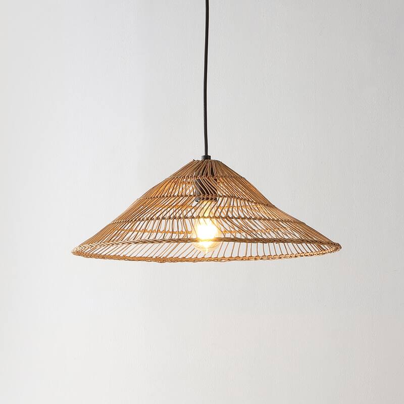 Lucas 1-Light Farmhouse Coastal 180" Cord Plug-In or Hardwired LED Pendant, by JONATHAN Y