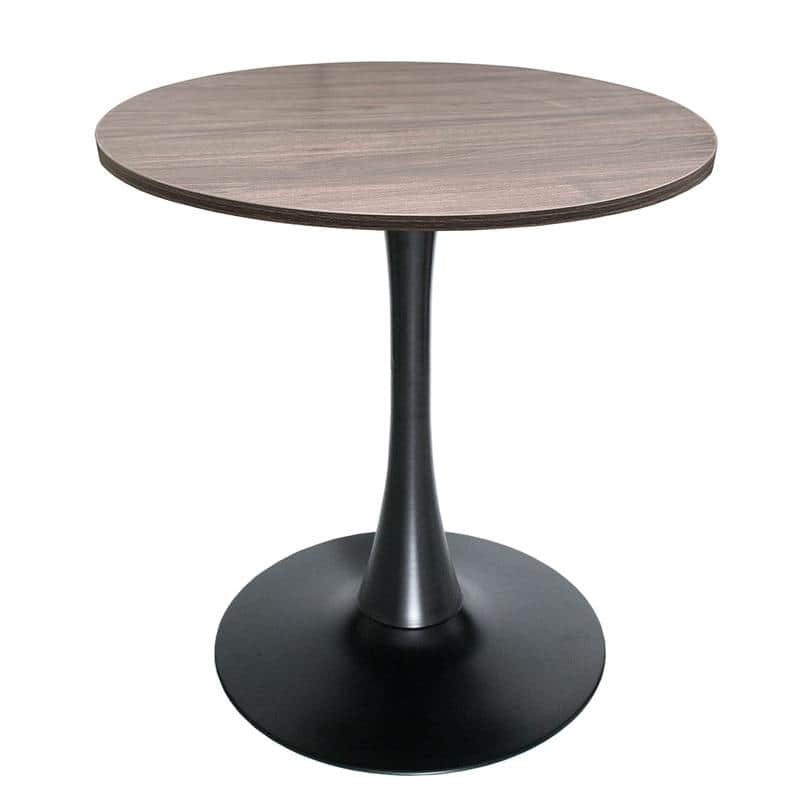 Bristol 27" Round Dining Table for 4 with Solid Wood Tabletop in Sleek Black Pedestal Base for Kitchen & Dining Room - 27.56"