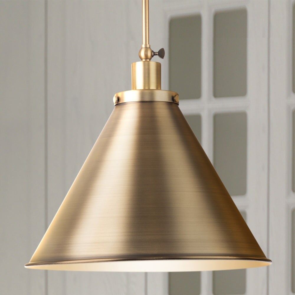 Luxury Modern Farmhouse Pendant 14H x 16W with New Traditional Style Vintage Brass UHP4678 by Urban Ambiance Bed Bath Beyond 41203070