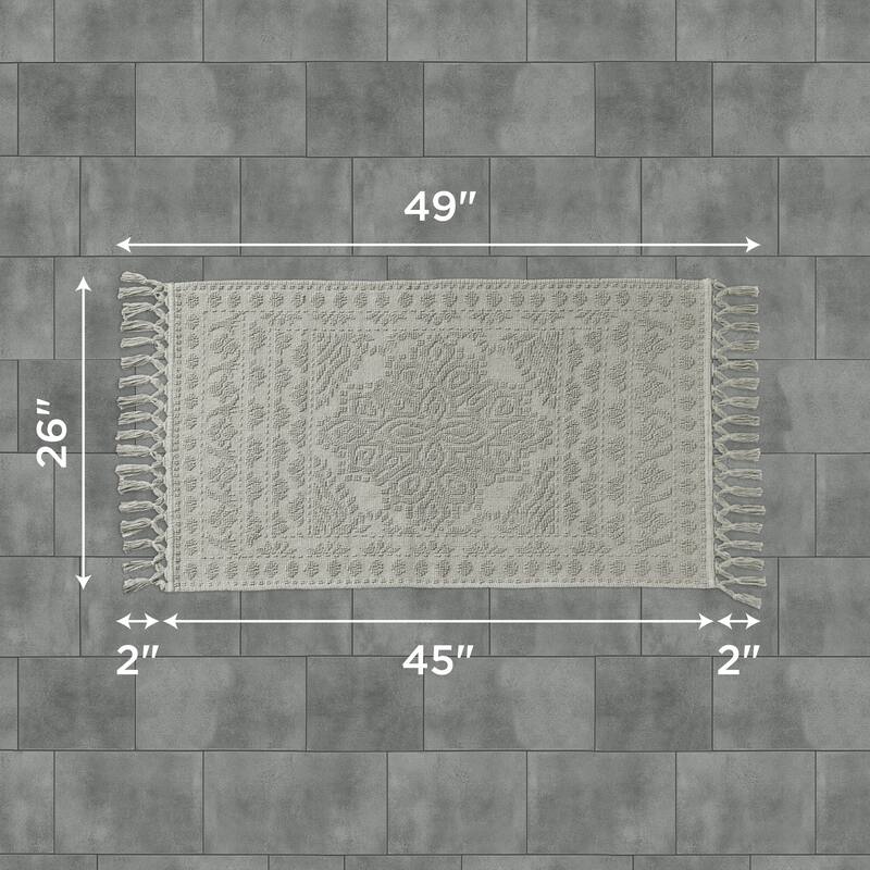 French Connection Nellore Fringe Cotton Bath Rug