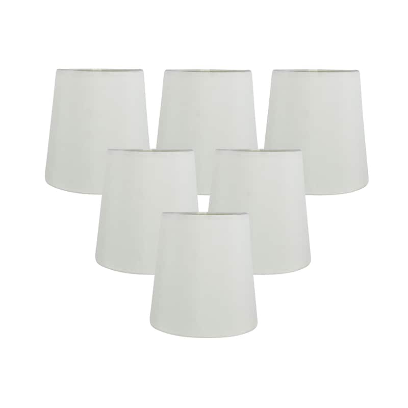 Meriville Faux Silk Clip On Chandelier Lamp Shades, 4-inch by 5-inch by 5-inch - Set of 6 - Eggshell