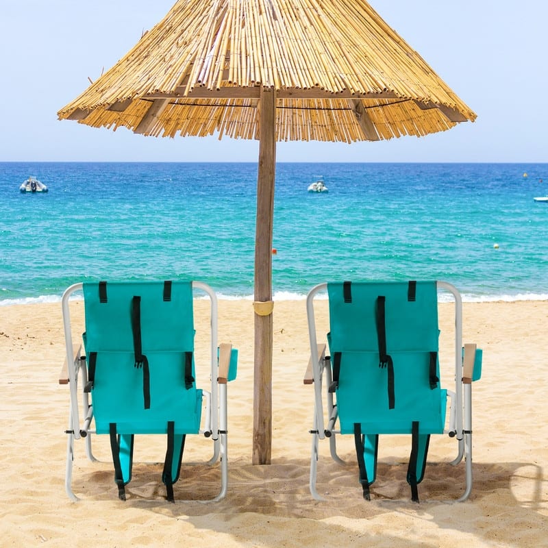 Portable High Strength Beach Chair (2 Pack) - Mint Green