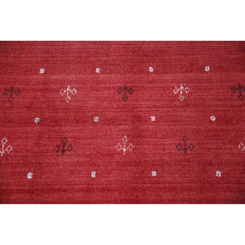 Hand Knotted Oriental 100% Wool Carpet Tribal Tribal Red Gabbeh Area Rug - 11' 3'' X 8' 3''