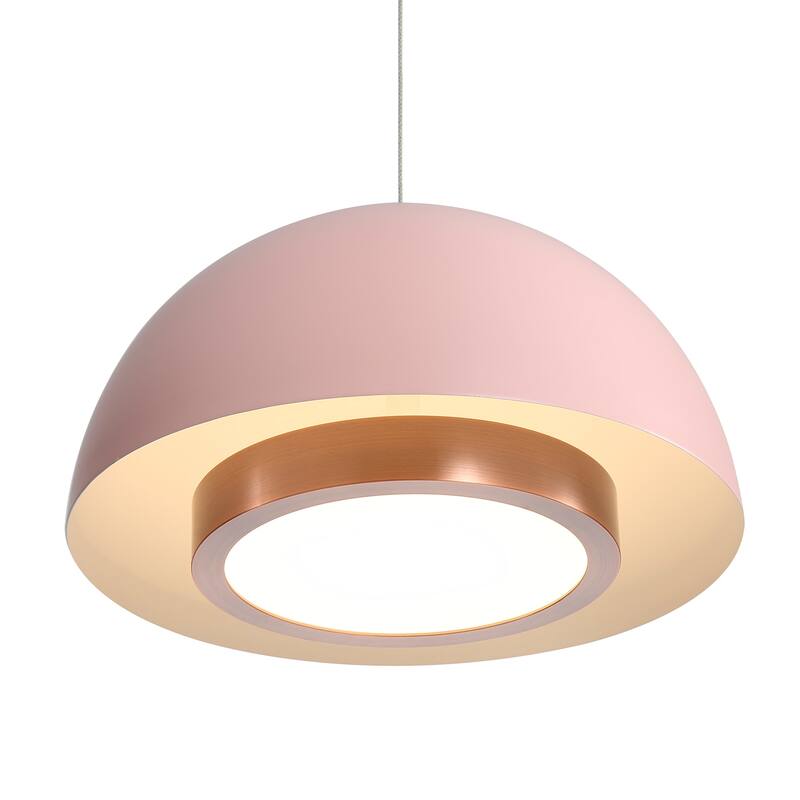 Wry Lighting Solsken Integrated LED Pendant in Dusty Rose - Pink