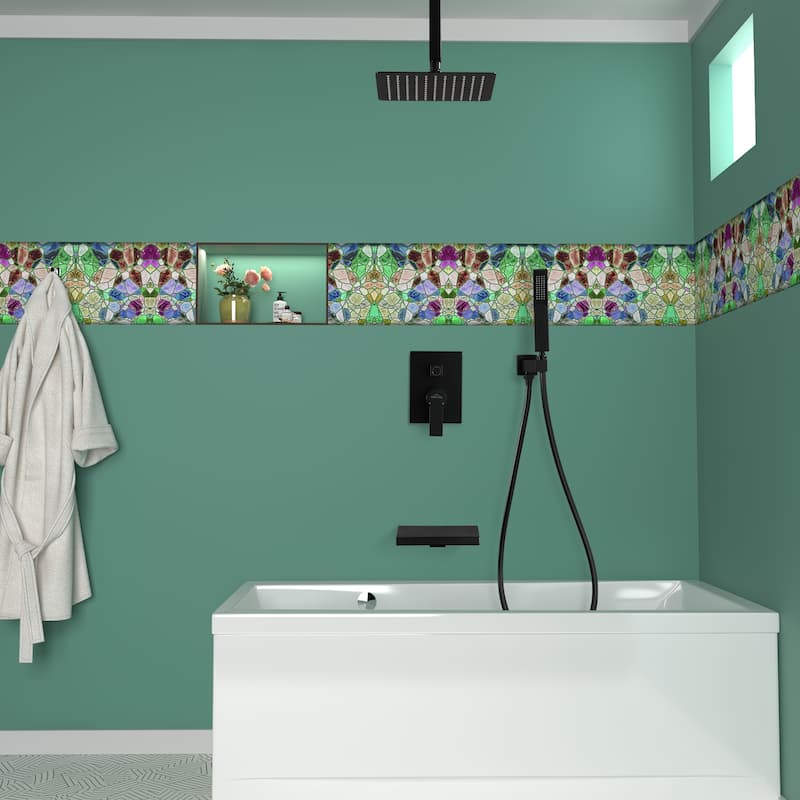 3-Function Ceiling Mount Shower Faucet with 10 in. Fixed Shower Head
