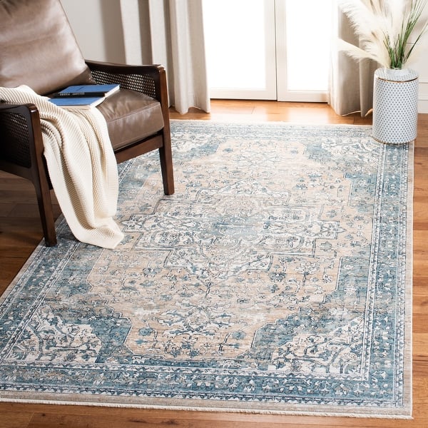 slide 2 of 9, SAFAVIEH Victoria Carmena Traditional Oriental Rug 10' x 14' - Blue/Grey - Rectangle