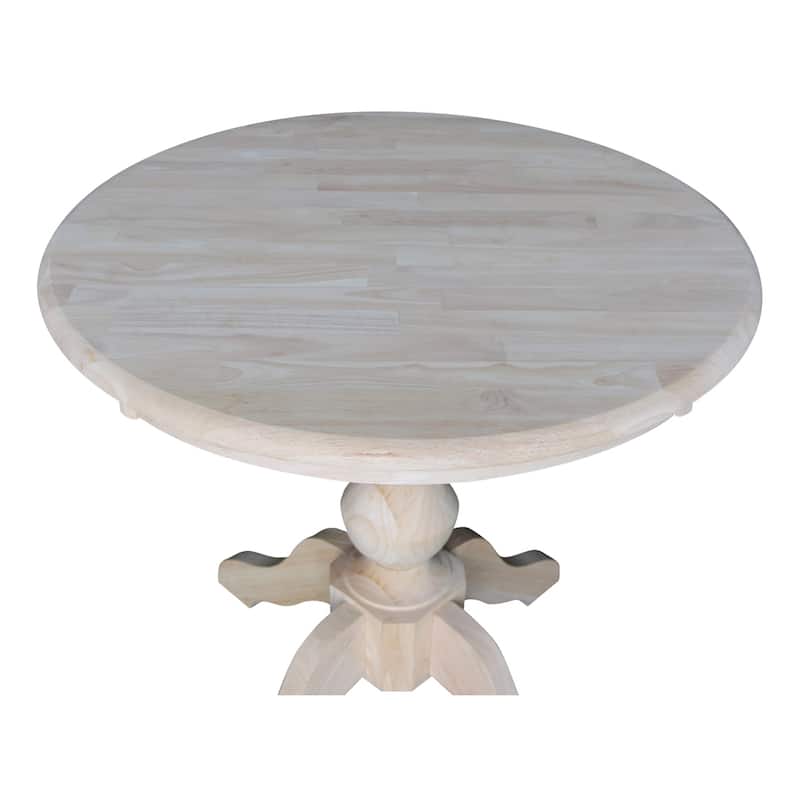 Solid Wood 30" x 30" Round Pedestal Table