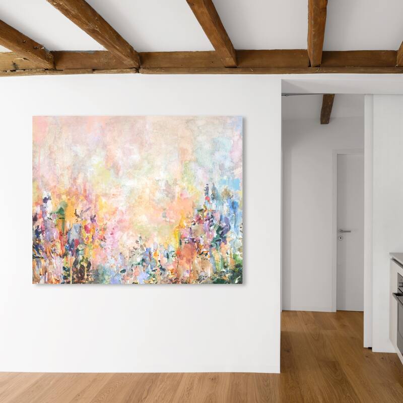 Wynwood Studio Abstract Garden Melting Petals Pink and Light Pink Modern & Contemporary Wall Art Canvas Print - 30 x 45