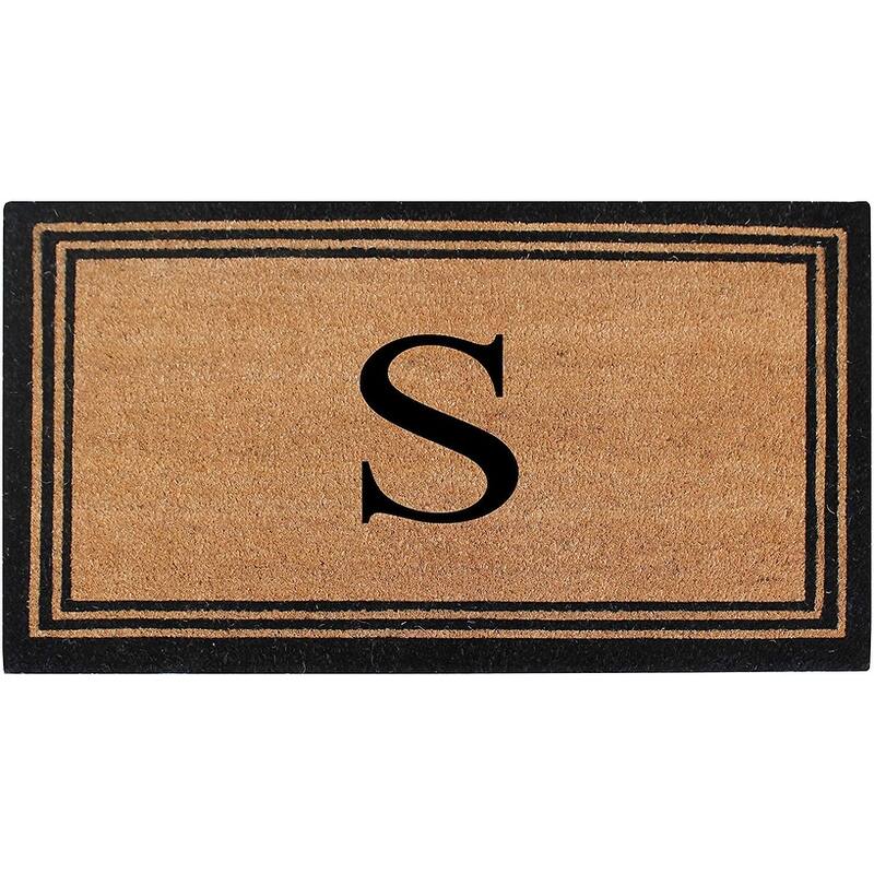Pure Natural Coir Doormat with Heavy Duty PVC Backing,0.75 Inch Pile Height, Perfect for Outdoor Use - 24" X 39" - S