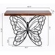 preview thumbnail 13 of 11, Butterfly Black and Brown Metal and Wood Accent Table - 31.25" H x 40.75" W x 16" D