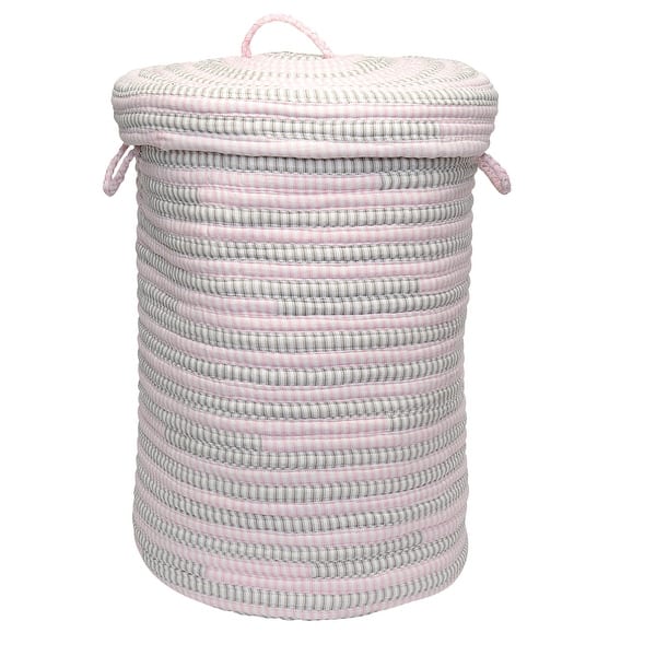 Construction Truck Red Blue Woven Laundry Rope Basket Hamper with