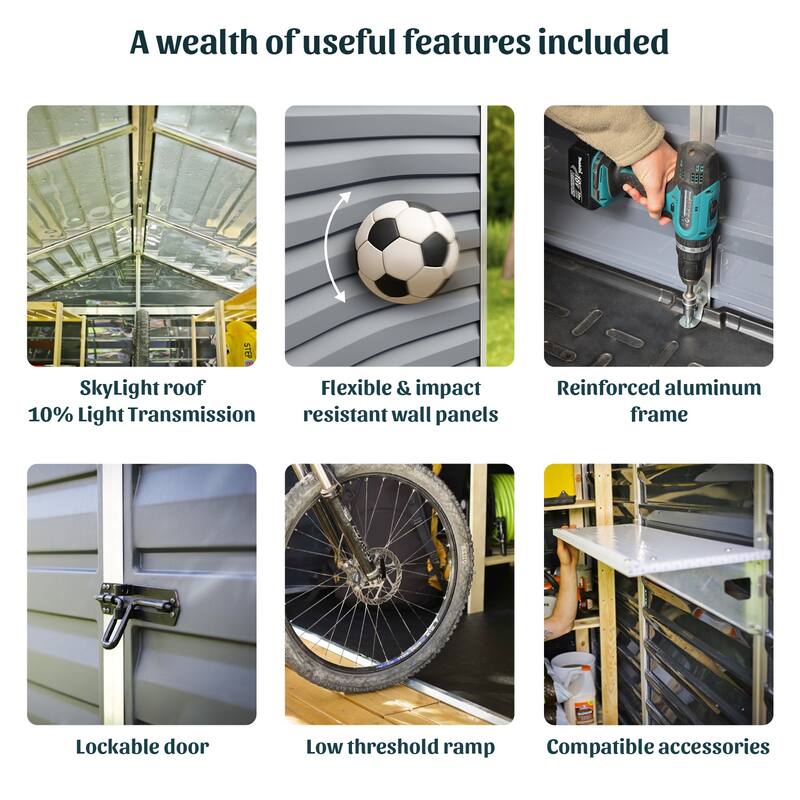 SkyLight 6 ft. x 3 ft. Tan Garden Outdoor Storage Shed - 6 ft x 3 ft