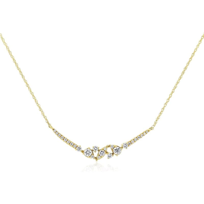 Annello by Kobelli 14K Gold Orion Lab Grown Diamond Boomerang Necklace (GH/I)