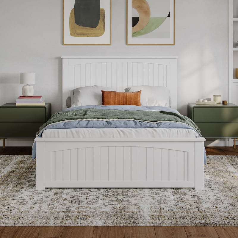 Naples Solid Wood Low Profile Platform Bed with Matching Footboard