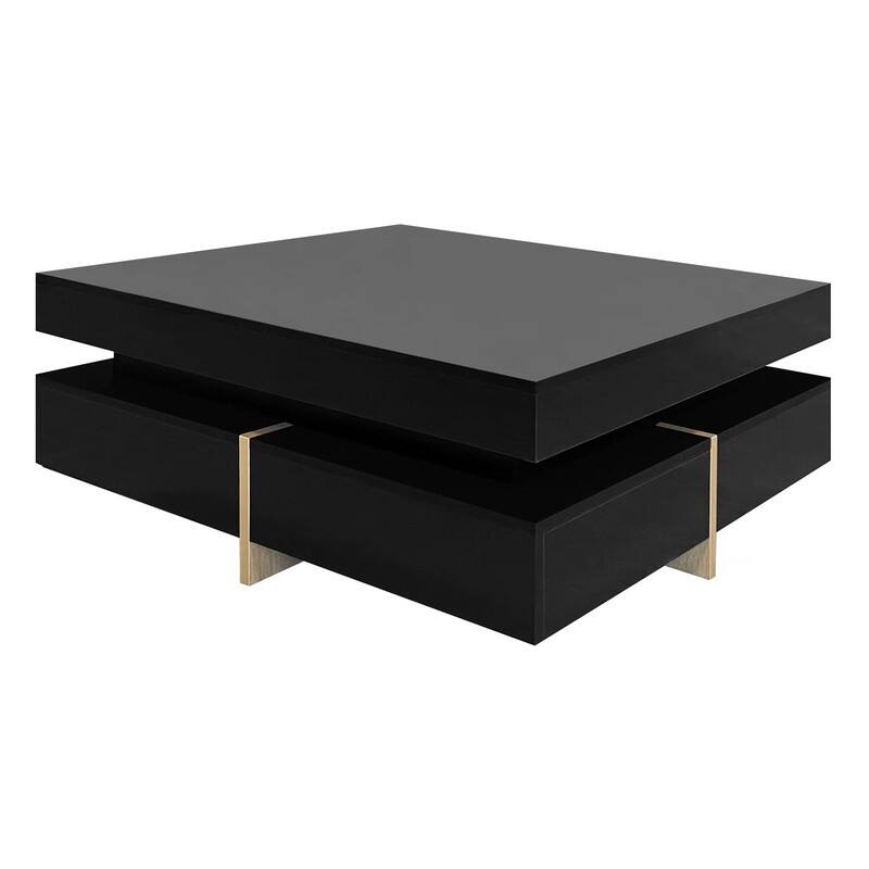 Modern Style Wood Coffee Table with 4 Drawers-31.5''x31.5''