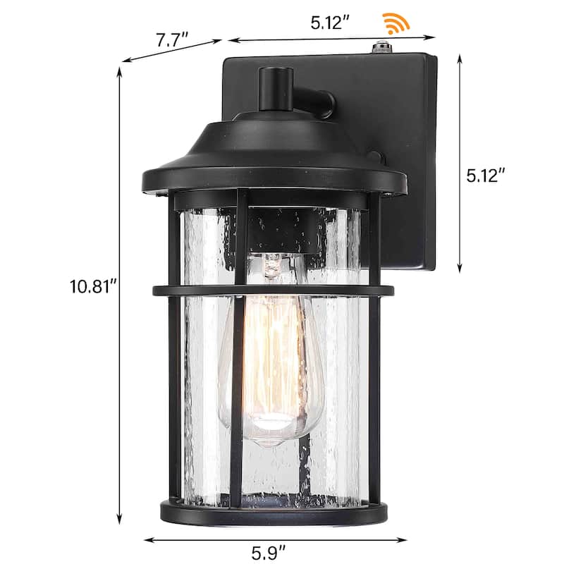 Dusk to Dawn Coastal Barn Outdoor Wall Lantern - Matte Black