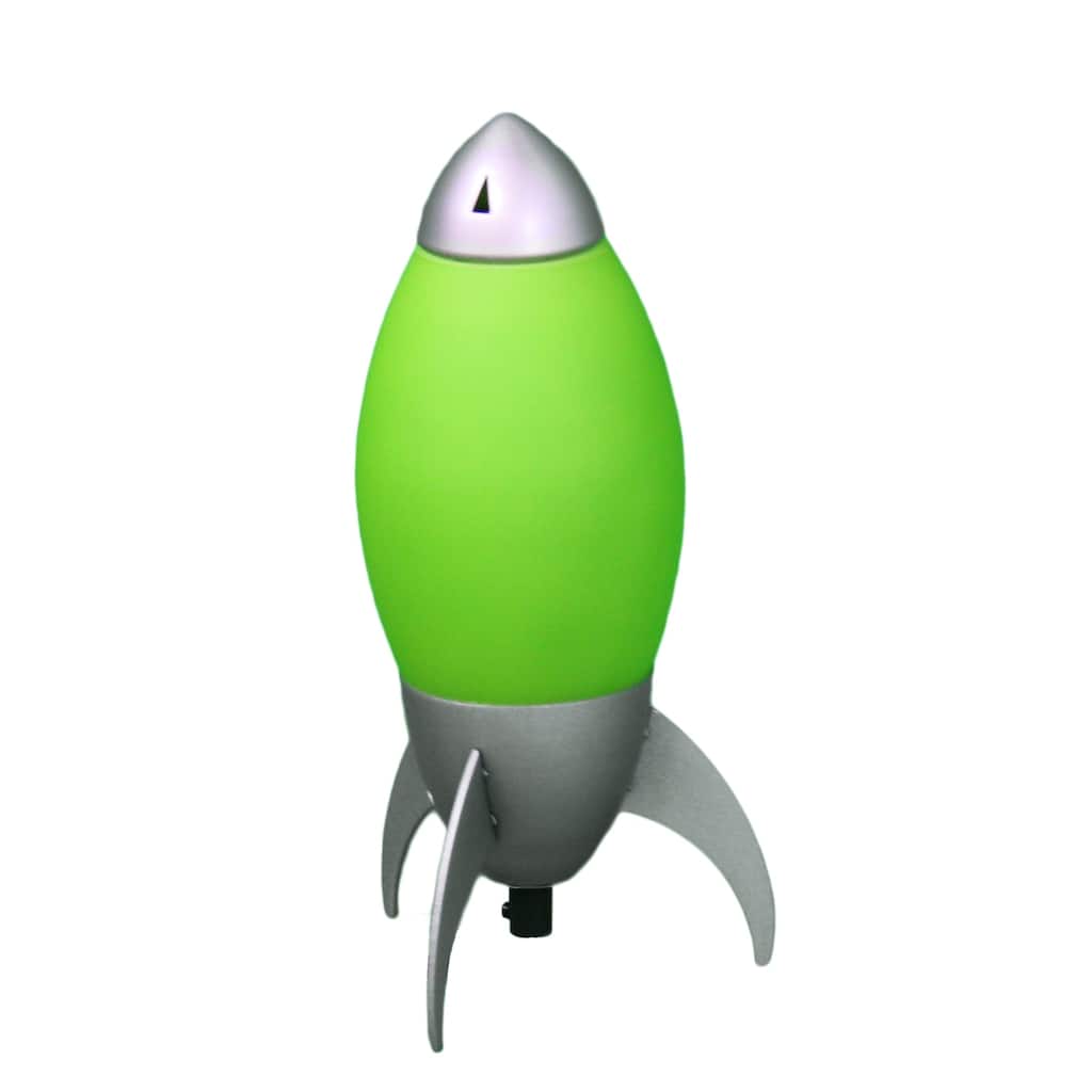 Rocket Table Lamp for Kids - Yellow Space Lamp - Bedroom Night Light - 10.5 Inch Height