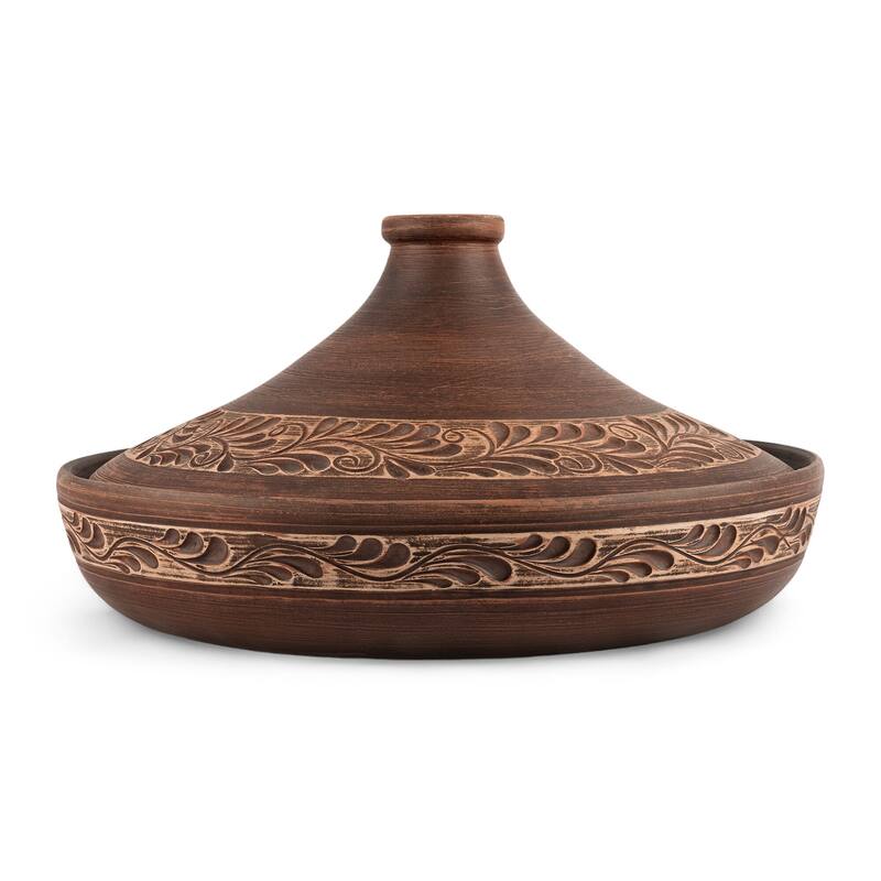 STP Goods Handmade 2.1 Qt Red Clay Stoneware Tajine