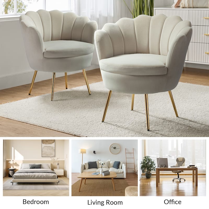 Xabier Cute Modern Upholstered Barrel Chair Accent Chair with Tufted Back by HULALA HOME