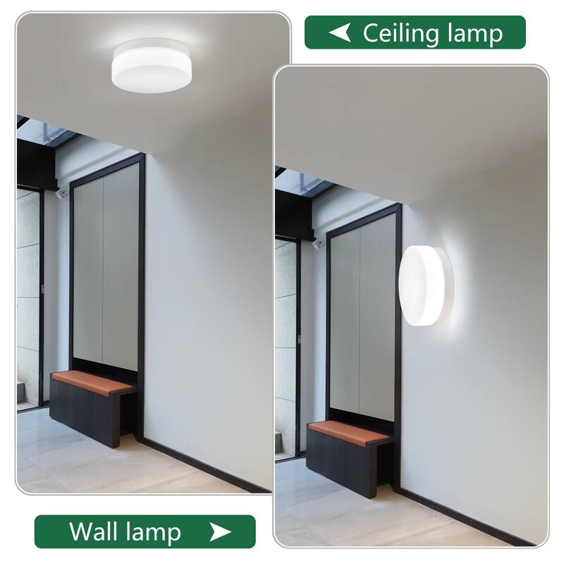 LED Flush Mount Ceiling Light Fixture, Modern Ceiling Lamp 24W 12 Inch Closet Round Surface for Bathroom Laundry Bedroom