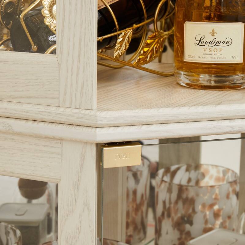Corner Curio Cabinet with Lights-Stylish Glass Display Case for Living Room, Bar Storage & Collectibles