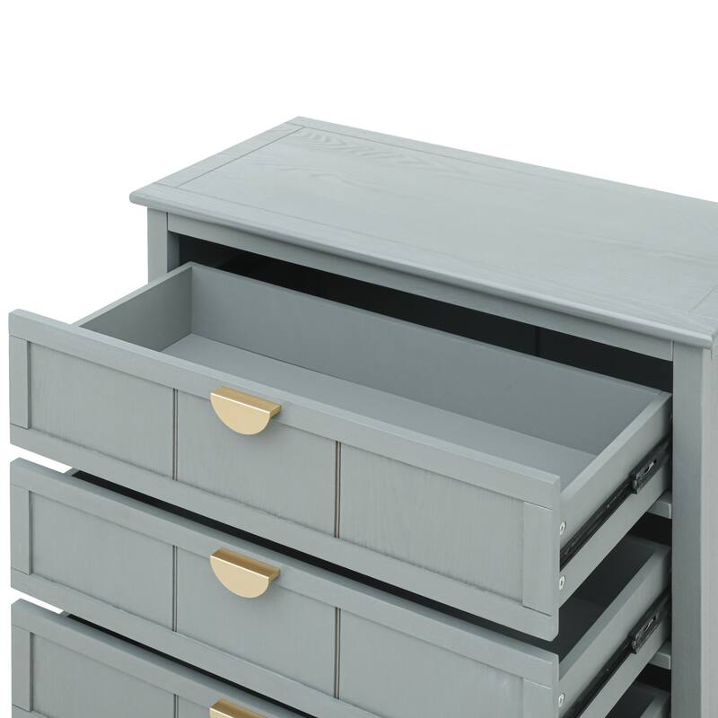American Style 3-Drawer Vertical Chest Cabinet with Golden Handle for bedroom, living room