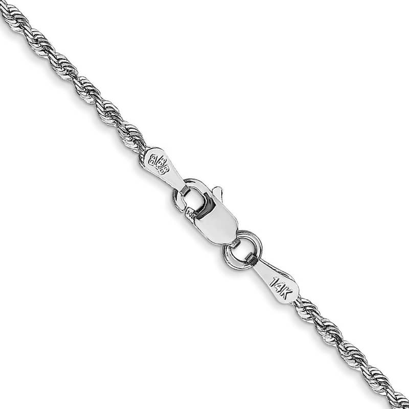 Curata 14k White Gold 1.84mm Diamond Cut Quadruple Rope Chain Necklace (Lobster)