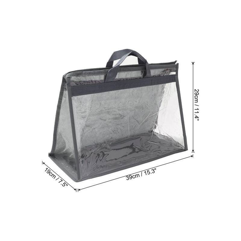 Handbag Dust Bags, Purse Storage Organizer PVC Dustproof Handbag Cover - Gray - M