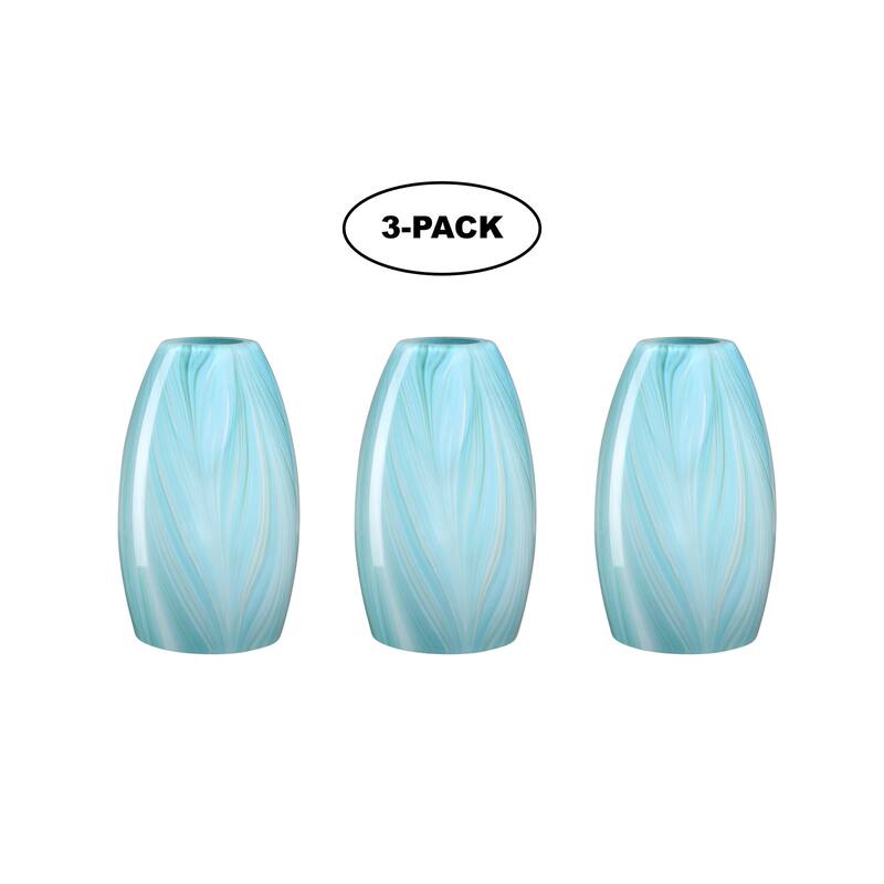 Pendant Shade for Mini Pendant Light Chandelier Ceiling Light Fixture - 3 Pack - Striped Blue