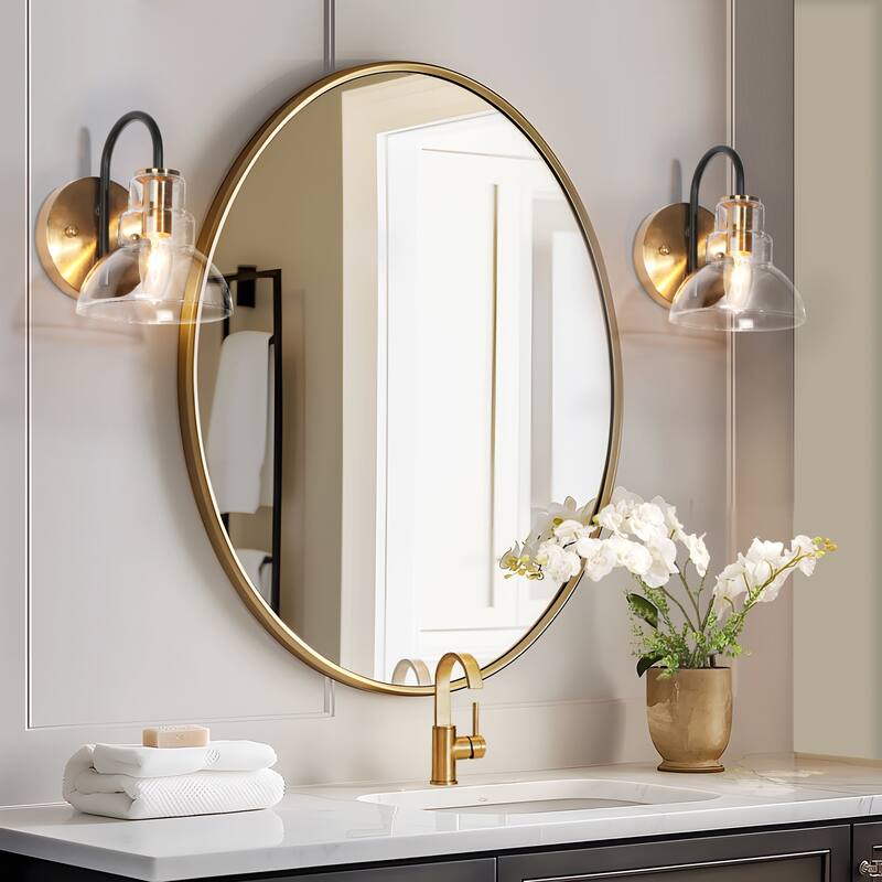 Modern 1/2/3/4 Lights Black Gold Bathroom Vanity Light Fixture Farmhouse Wall Sconce Light for Bathroom