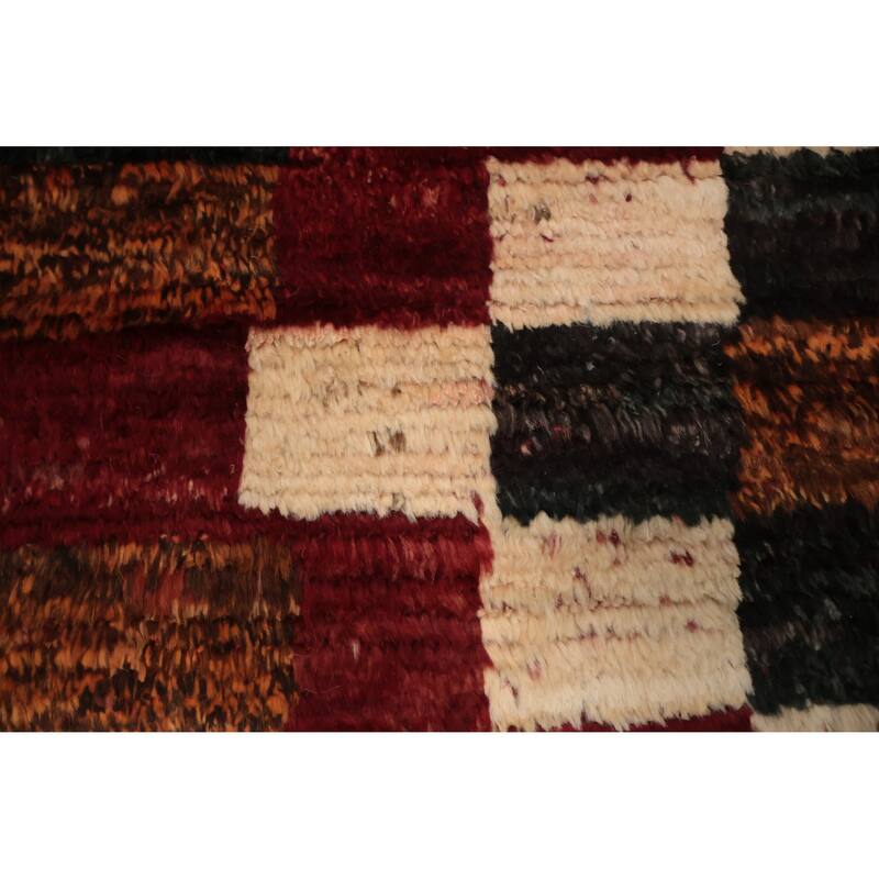 Hand Knotted Oriental 100% Wool Carpet Modern Geometric Red Moroccan Area Rug - 10' 2'' X 6' 9''