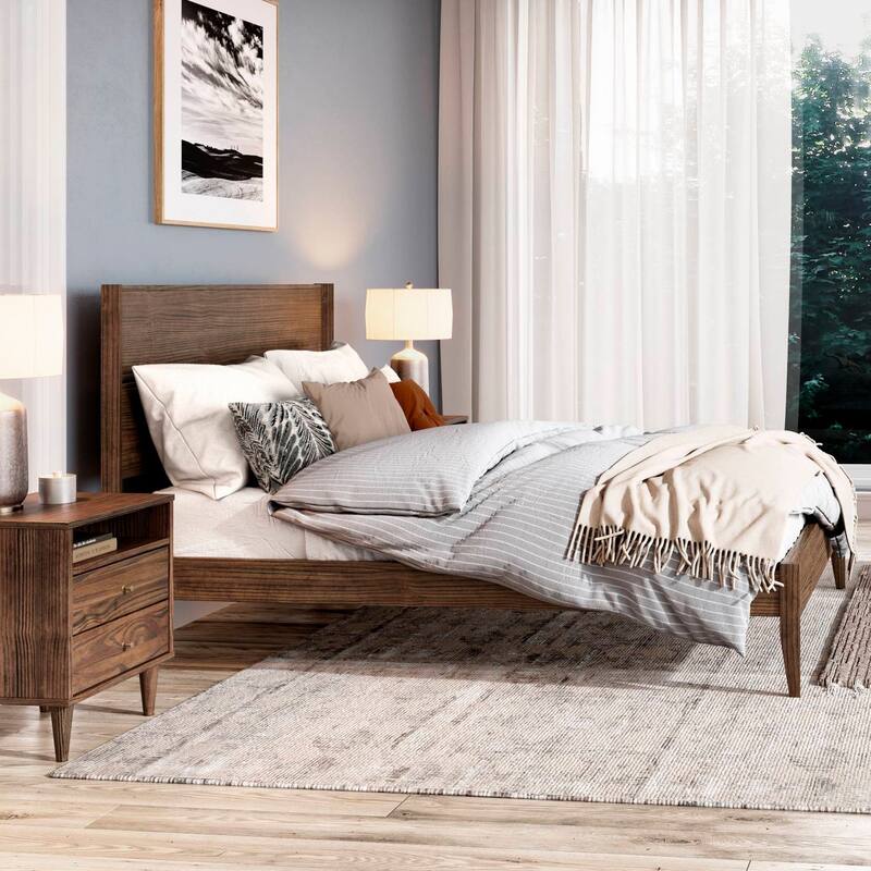 Grain Wood Furniture Mid Century Panel Bed