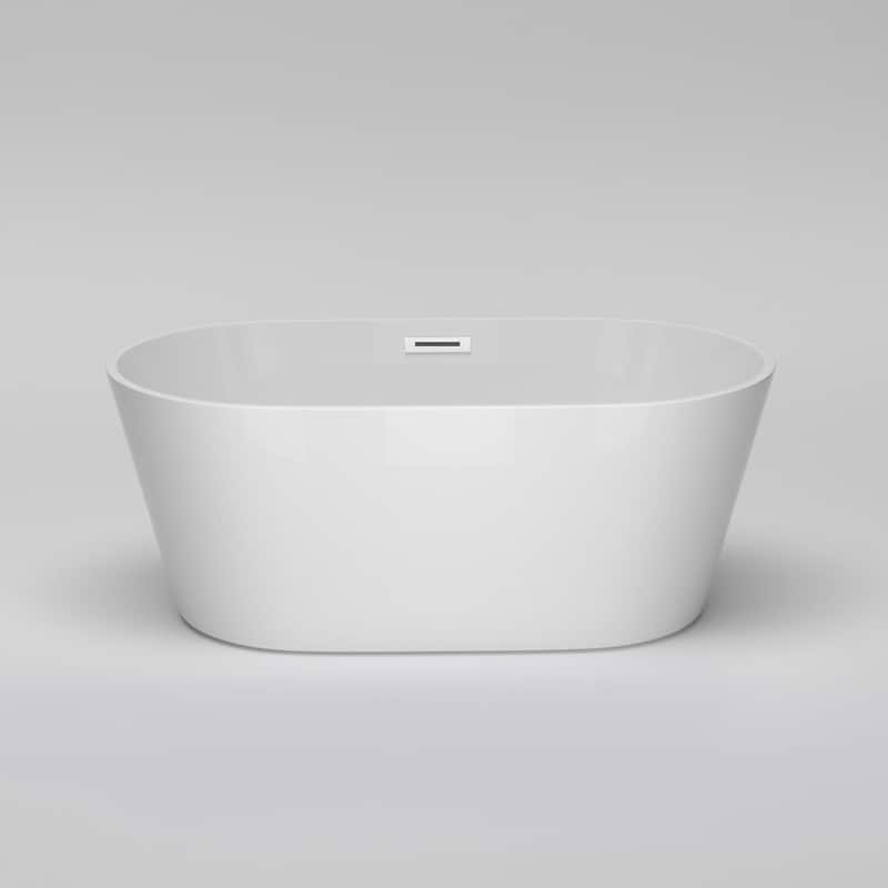 59" x 31" Acrylic Freestanding Soaking Bathtub in White - 59" x 31"