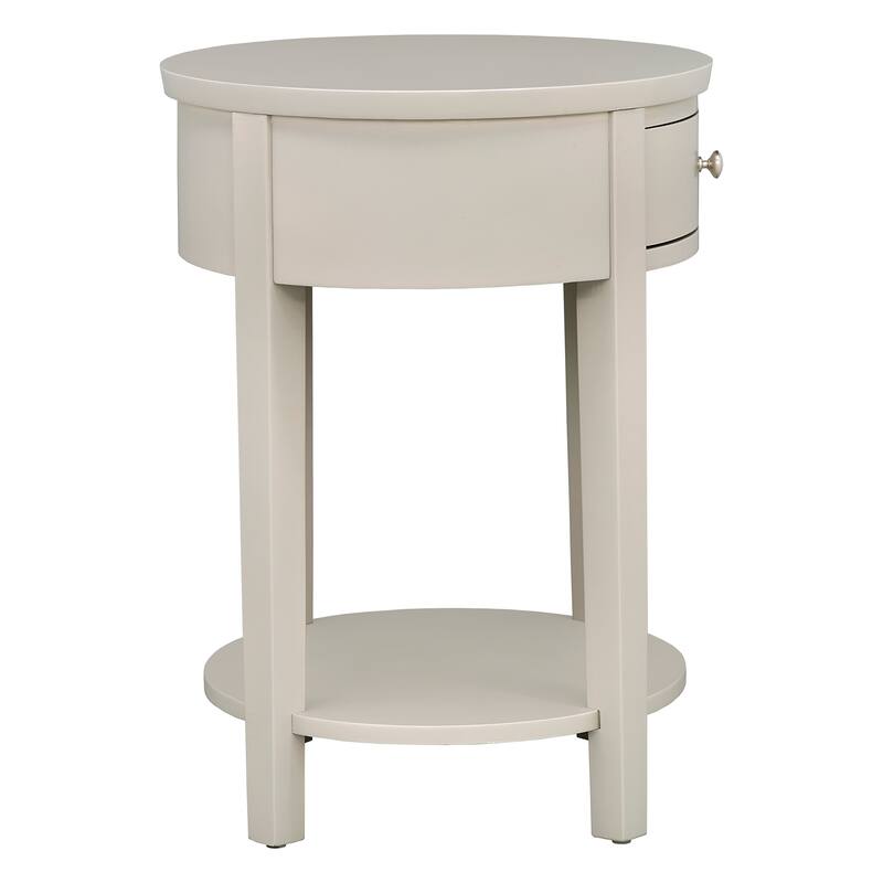 Fillmore 1-Drawer Oval Wood Shelf Accent End Table by iNSPIRE Q Modern