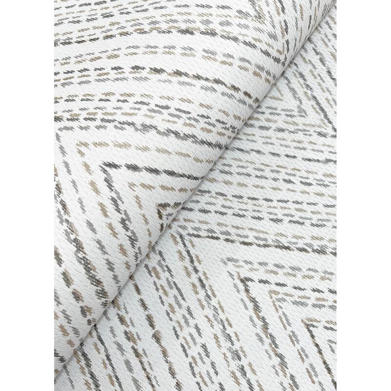 A-Street Prints Lainey Neutral Stitched Chevron Wallpaper