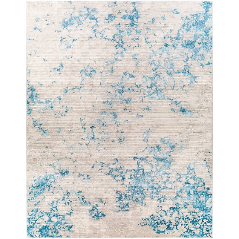 Artistic Weavers Perig Gray & Blue Abstract Contemporary Area Rug