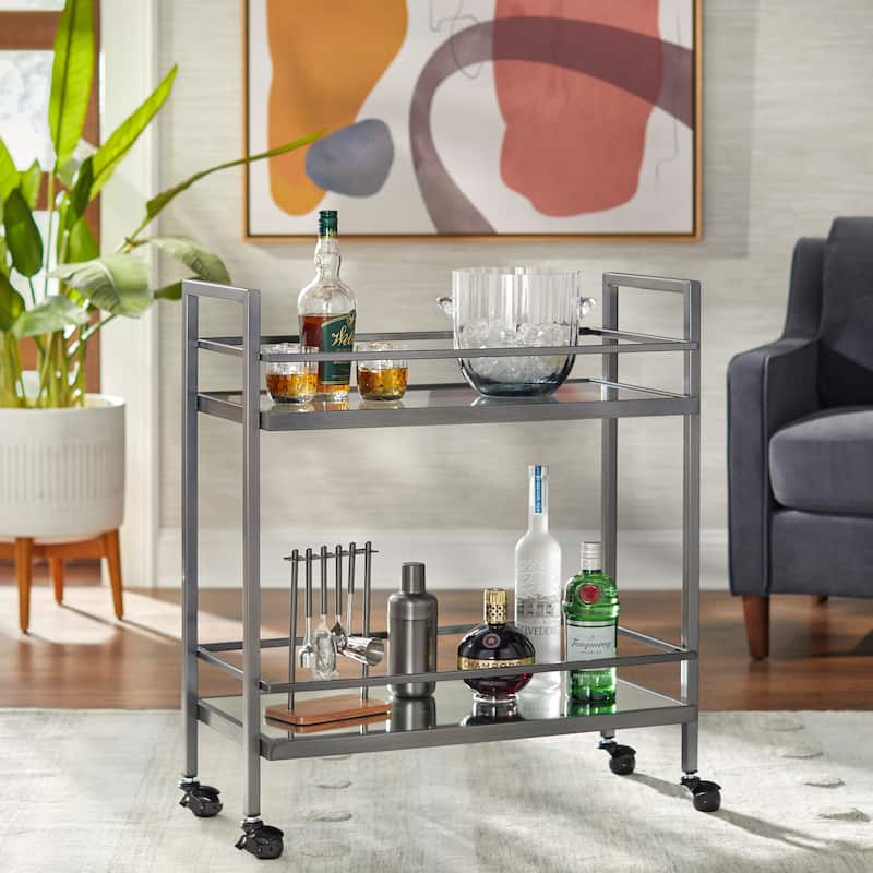 Simple Living Manhattan Bar Cart - Antique Pewter