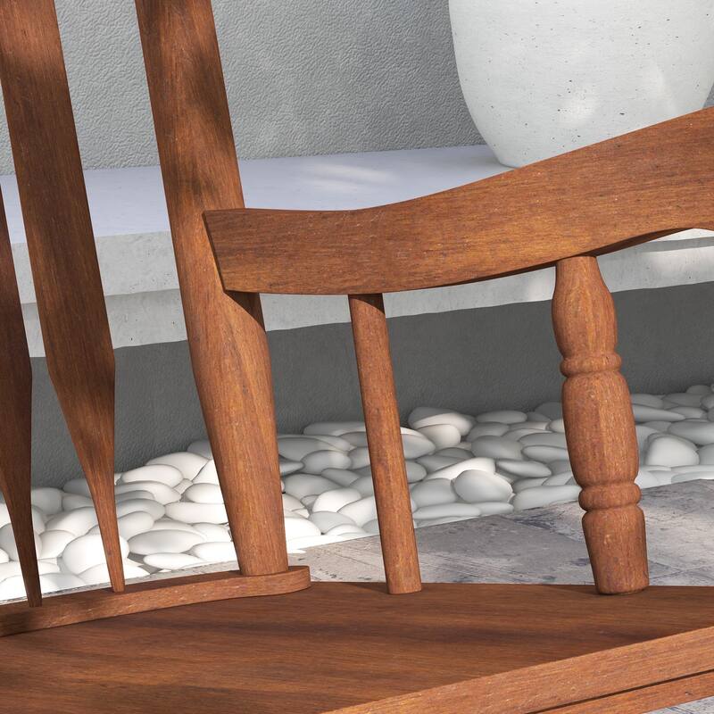 Outsunny Outdoor Wood Rocking Chair, 350 lbs. Porch Rocker with High Back for Garden, Patio, Balcony