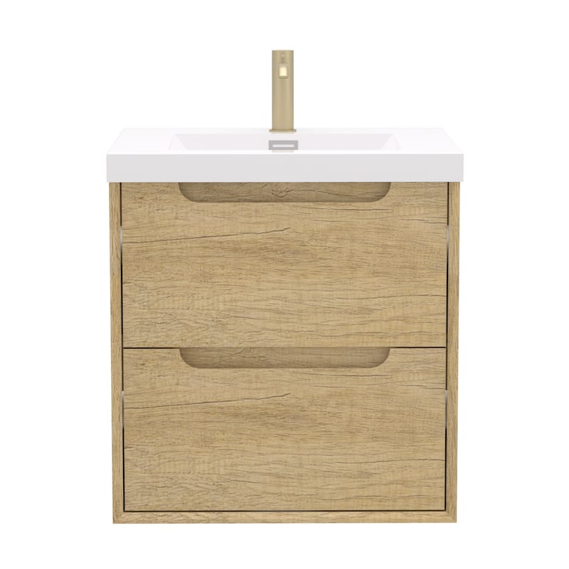 Prismis 24" 30" Wall-Mount Premium Bathroom Vanity with Integrated Sink - 24 in. Vanity