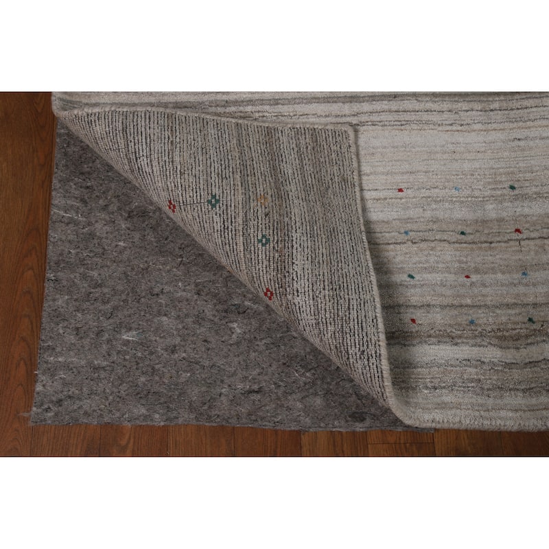 Hand Knotted Oriental 100% Wool Carpet Tribal Tribal Greys & Charcoal Gabbeh Area Rug - 10' 0'' X 8' 3''