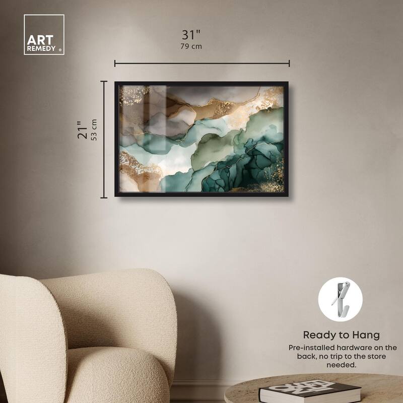 Golden Estuary I Shadowbox by Art Remedy