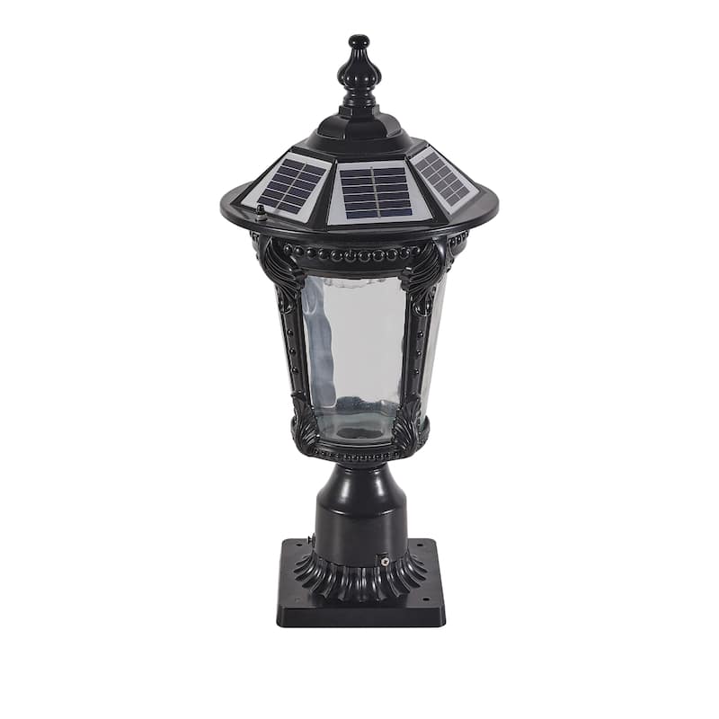 Waterproof Black Dimmable LED Outdoor Solar Post Light