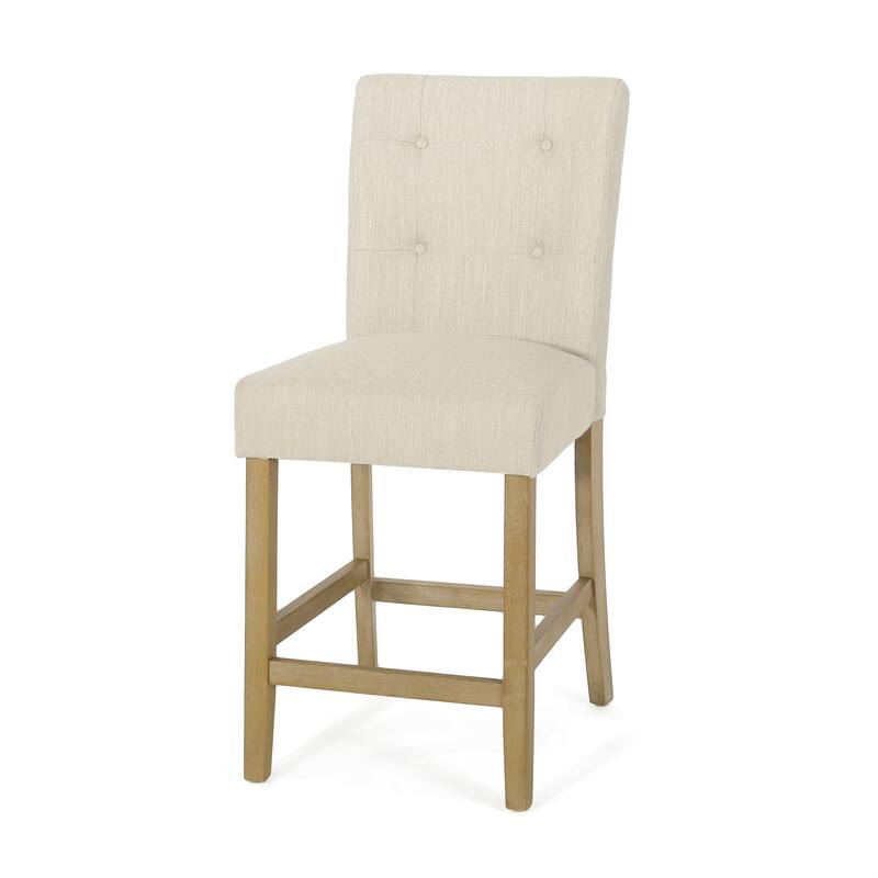 Modern Set of 2 Dining Chairs with Leather Tufted Backrest, Foam-Padded Seat, Solid Wood Legs for Dining Room Living Room