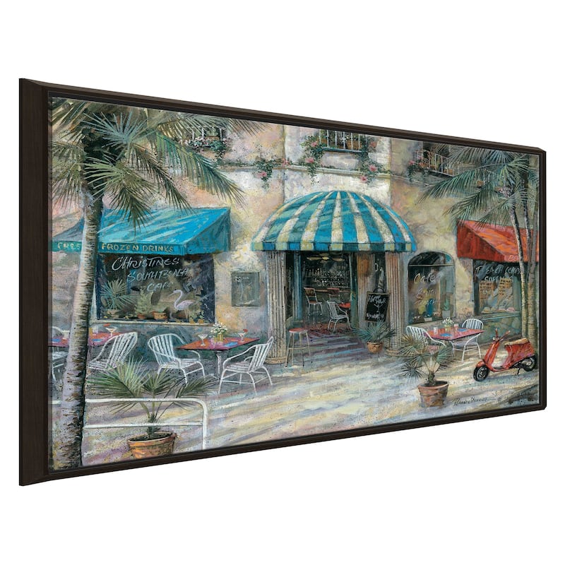 "Christines South Beach Cafe" by Manning Print on Floating Canvas