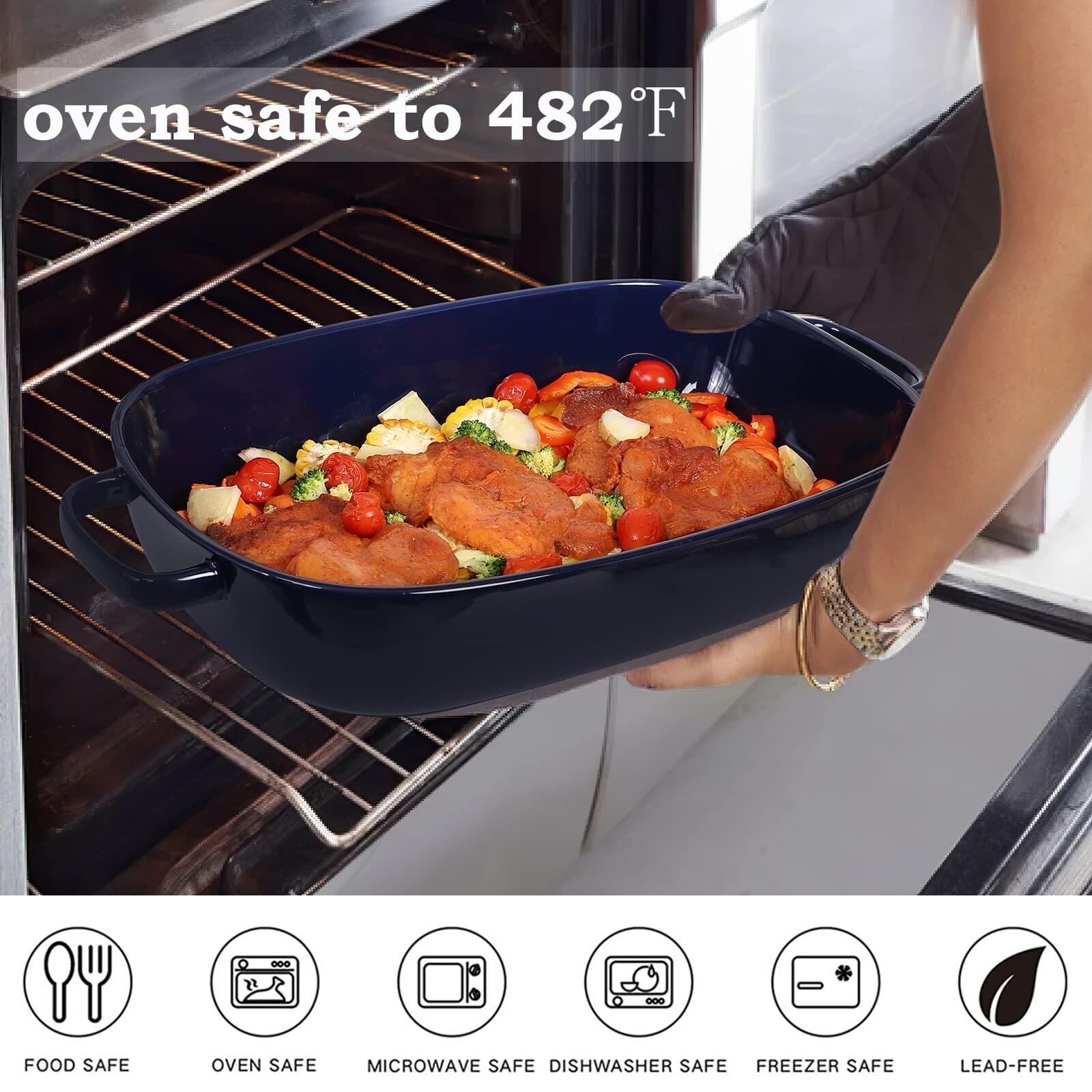 6 Quart Large Rectangular Baking Dish 16x11 Inches Ceramic Baking Pan Casserole Dish for Cooking Kitchen and Daily Use Bed Bath Beyond 40188586