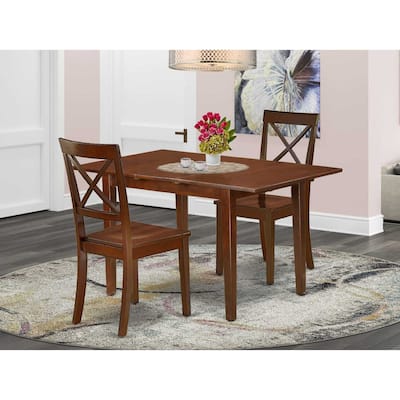 Rustic Kitchen Table Set 3pc Rectangle Dining Table with Chairs, 48-60" Extendable